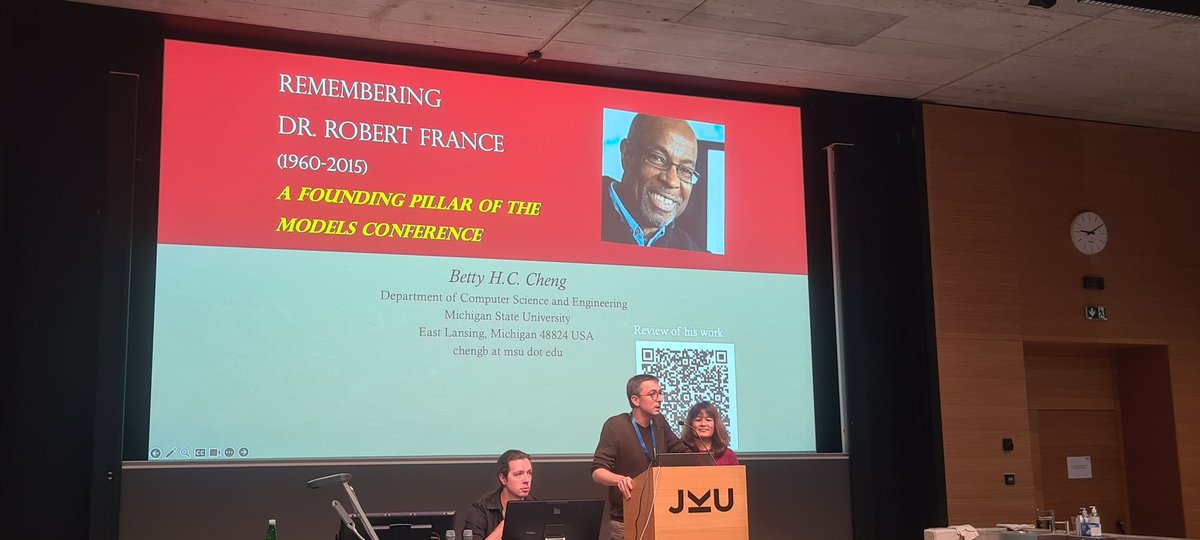 MODELS Conference (@modelsconf) on Twitter photo Remembering a very influential and shaping member of the community with <a href="/bcombemale/">Benoit Combemale</a> and <a href="/BettyHCCheng/">Betty HC Cheng</a>: Robert France. Remembering a very influential and shaping member of the community with <a href="/bcombemale/">Benoit Combemale</a> and <a href="/BettyHCCheng/">Betty HC Cheng</a>: Robert France.