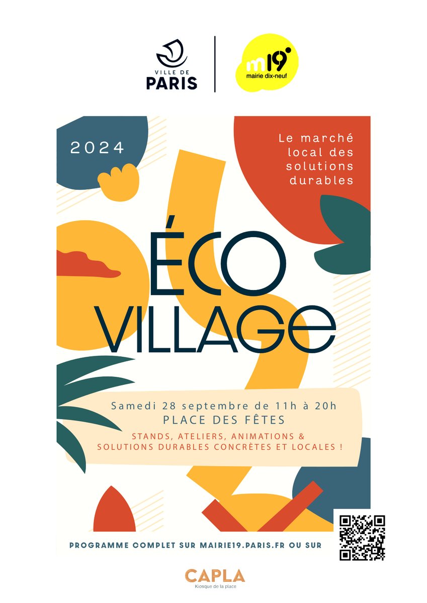 Le samedi 28/09 les groupes locaux de Greenpeace seront à l'écovillage de la Mairie du 19e situé place des fêtes.
 Venez nous retrouver dans ce marché écoresponsable avec vente de produits éthiques et stands de sensibilisation d'associations. 
On a hâte d'échanger avec vous 😊!