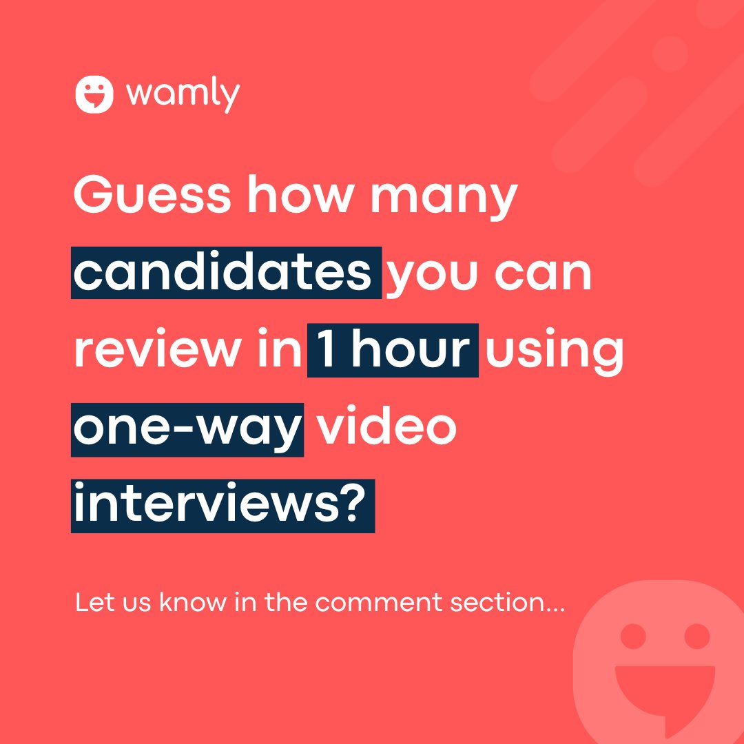 Attention all HR Pros, Talent Acquisition Specialists, Hiring Managers, and anyone involved in the hiring process! 🚨 

How many candidates do you think you could review in just one hour using one-way video interviews? 🤔

#HumanResources #Hiring #Interviews #Recruitment