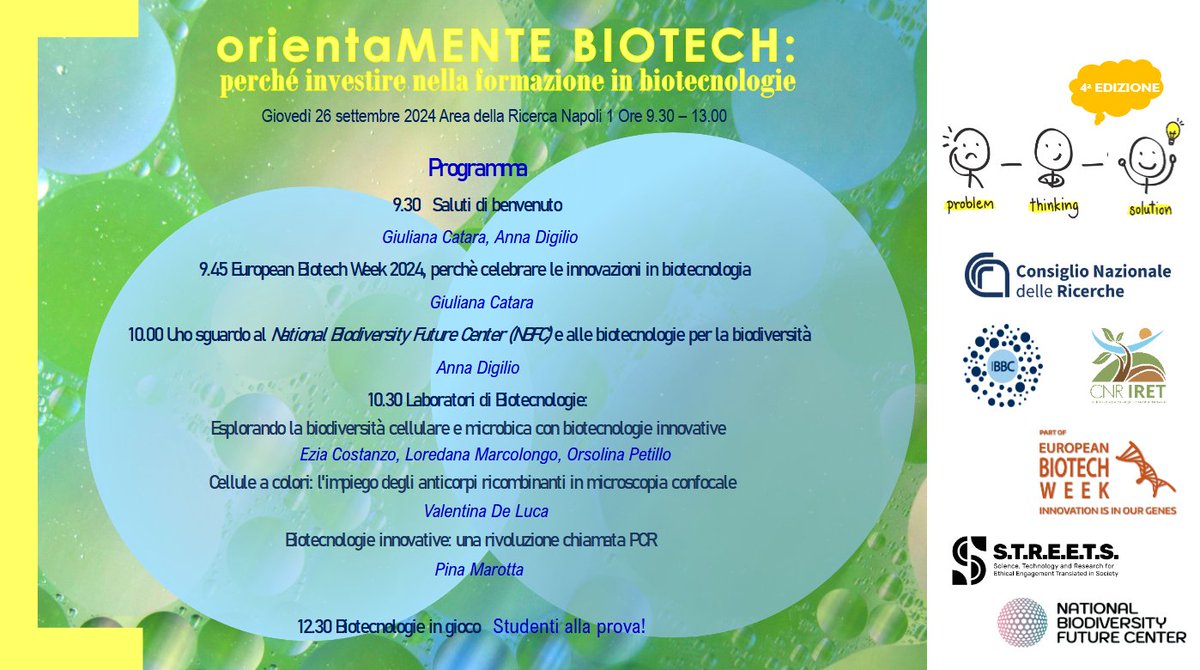Cnr_Iret (@cnr_iret) on Twitter photo Il #Cnr_Iret รจ parte della 12esima edizione della #EBW2024, una serie di eventi accessibili a tutti e orientati alla #biotecnologia
Info e programma๐assobiotec.federchimica.it/agenda/tutti-gโฆ
<a href="/biotechweek/">European Biotech Week</a> <a href="/biotechweek/">European Biotech Week</a> <a href="/AssobiotecNews/">Assobiotec News</a> Il #Cnr_Iret รจ parte della 12esima edizione della #EBW2024, una serie di eventi accessibili a tutti e orientati alla #biotecnologia
Info e programma๐assobiotec.federchimica.it/agenda/tutti-gโฆ
<a href="/biotechweek/">European Biotech Week</a> <a href="/biotechweek/">European Biotech Week</a> <a href="/AssobiotecNews/">Assobiotec News</a>