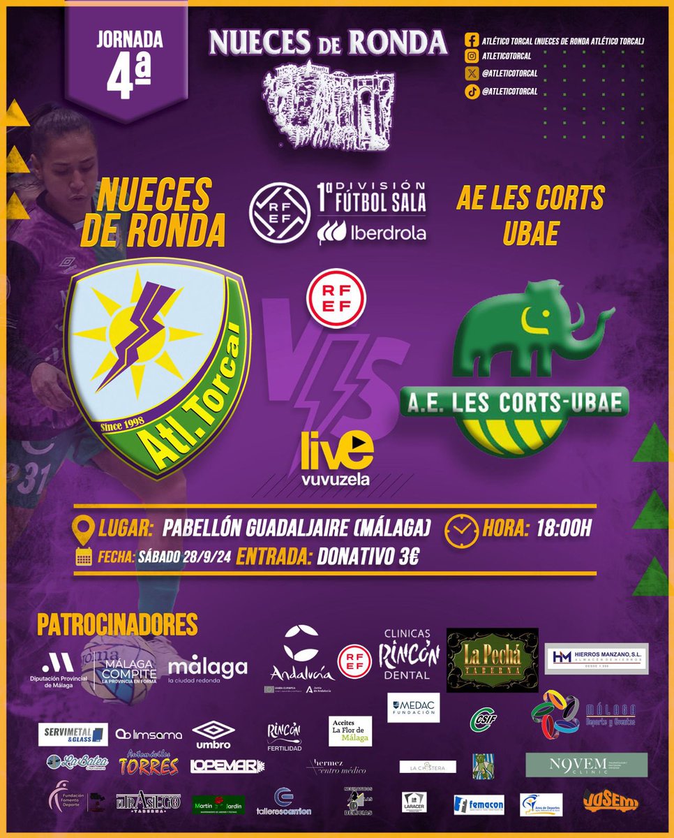 Este sábado jugamos en casa!!!

🟣 Jornada 4
🆚 <a href="/MamutsLesCorts/">A.E. Les Corts-UBAE</a> 
📍 Pabellón Guadaljaire
📅 28 Sep
⏰ 🇪🇸18:00
 🇨🇴11:00
 🇵🇾12:00
 🇧🇷13:00