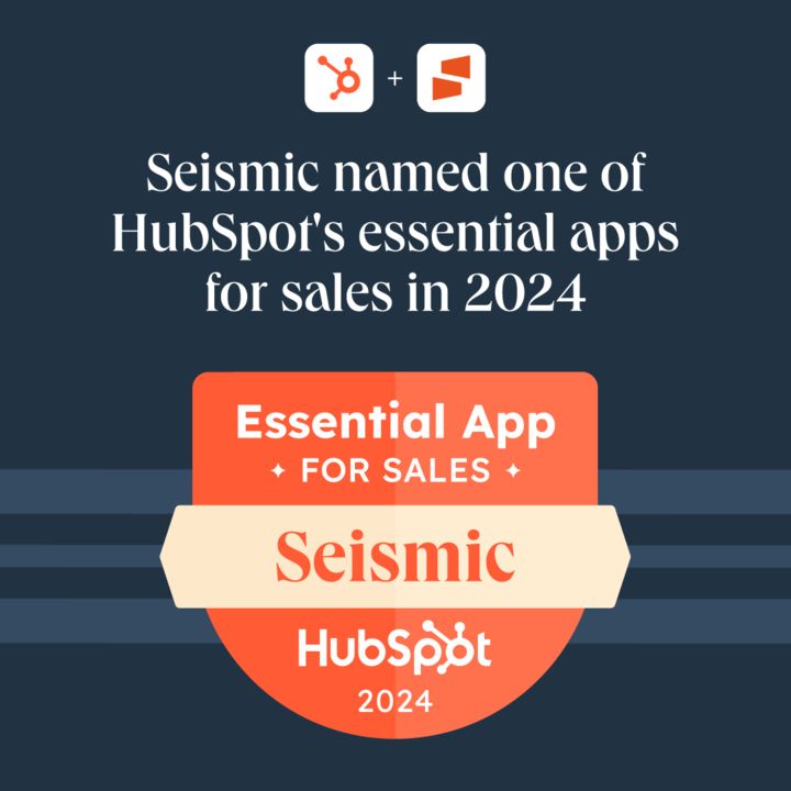 MOGraebner's tweet photo. We're thrilled to be spotlighted as one of HubSpot's Essential Apps for Sales in 2024. 🚀

As a HubSpot partner, we're empowering sales and marketing teams to close bigger deals, faster.

Learn more about #Seismic &amp; #HubSpot here: https://t.co/NqVsYNid5c https://t.co/QB9czw62xa