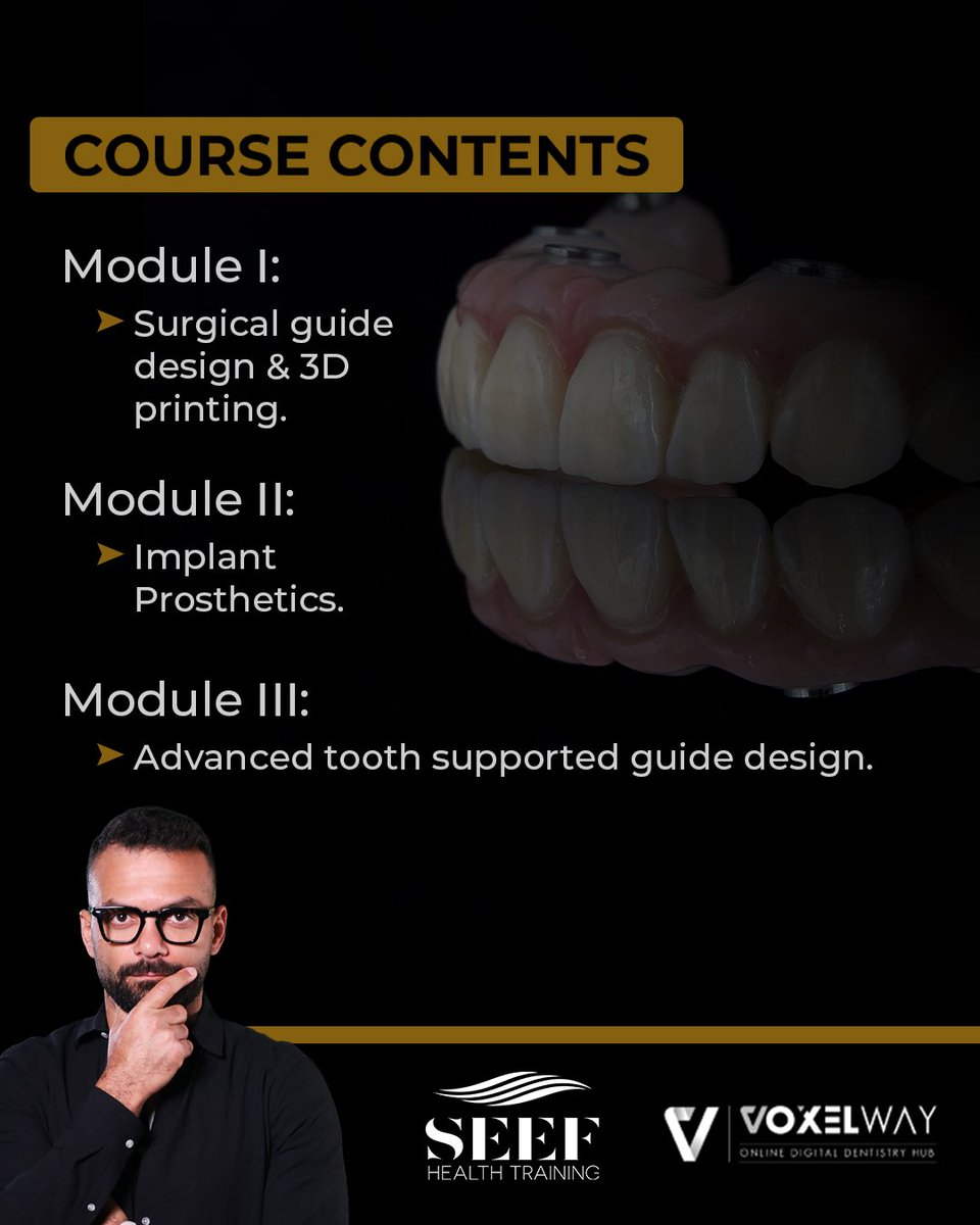 seeftrainingbh's tweet photo. Surgical Guide - Mastership Class.
A 3-Module Program with Dr. Mostafa Salah.🔥

Course taking place on 10-12 October 2024.

Register NOW!🔥

https://t.co/KsJqI4os6k https://t.co/HtSrSHpfbp