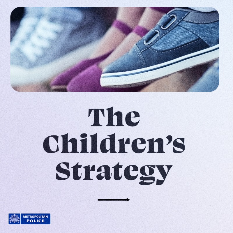 metpoliceuk's tweet photo. The Children’s Strategy is our pledge to work better with our safeguarding partners and with children, to see the ‘child first’ and adapt our response to recognise their needs.