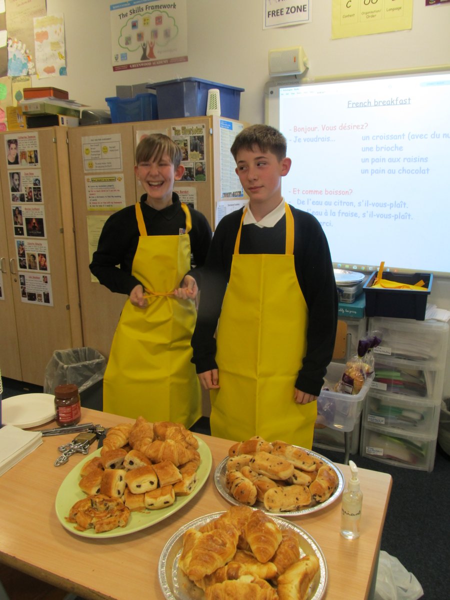 As part of their study of the topic of food, S2 students enjoyed a French breakfast. They loved it!  A special thanks to our waiters who did a great job! 🇫🇷🥐😋 <a href="/Greenwood_Acad/">Greenwood Academy</a>