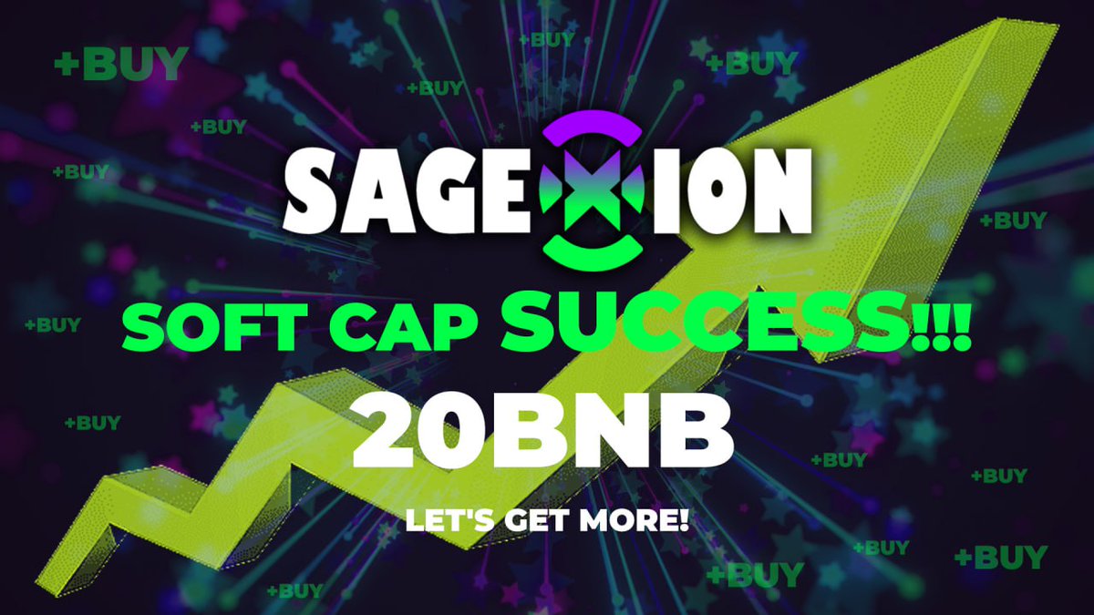 🚀 We have reached the soft cap of our presale! 🎉 Don't miss out on this opportunity.

The launch will feature extraordinary marketing!

Token: $SAGX

👉 [Join here] (pinksale.finance/launchpad/bsc/…)