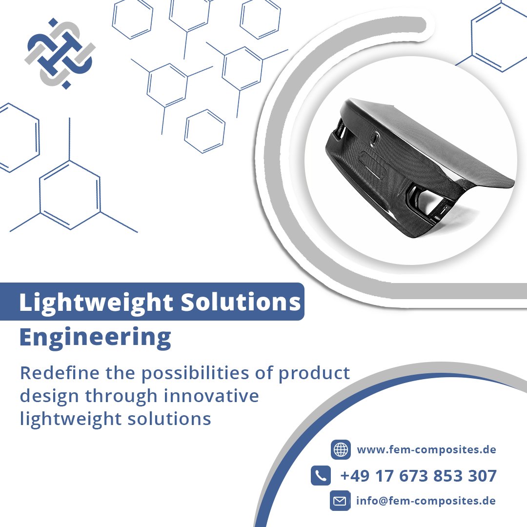 FComposites's tweet image. Redefine the possibilities of product design through innovative lightweight solutions. Our expertise in materials engineering delivers exceptional results.&quot;

Check out the Website: fem-composites.de

#LightweightEngineering #ProductDesign #MaterialInnovation #TechSolutions