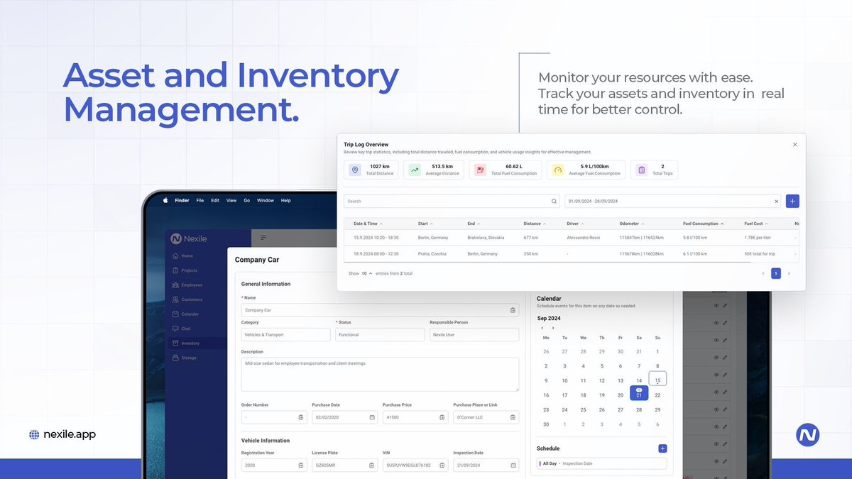 nexileapp's tweet photo. 🛠️  Manage assets &amp; inventory in real-time with Nexile App!
Keep control of your resources with real-time tracking and trip logs, making smarter management decisions easier. 

🚀  Launches 1.10.2024! 
#NexileApp #SaaS #crm #erp #startup #automation #ProjectManagement https://t.co/cQ9jEp7ayM