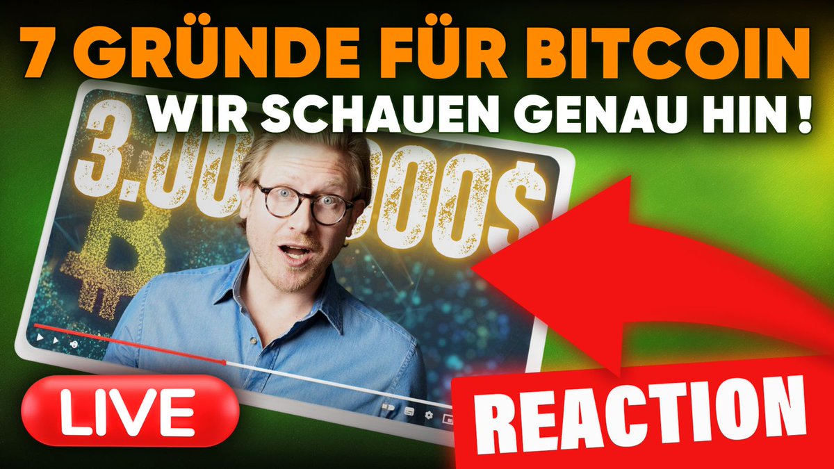 LIVESTREAM 12:00🇩🇪: In seinem neuesten Video spricht Mario Lochner über  seine jüngsten #Bitcoin-Käufe und die sieben Gründe, warum eine Bitcoin-Investition  jetzt Sinn macht. Einige Punkte sind sehr interessant, und wir werfen einen