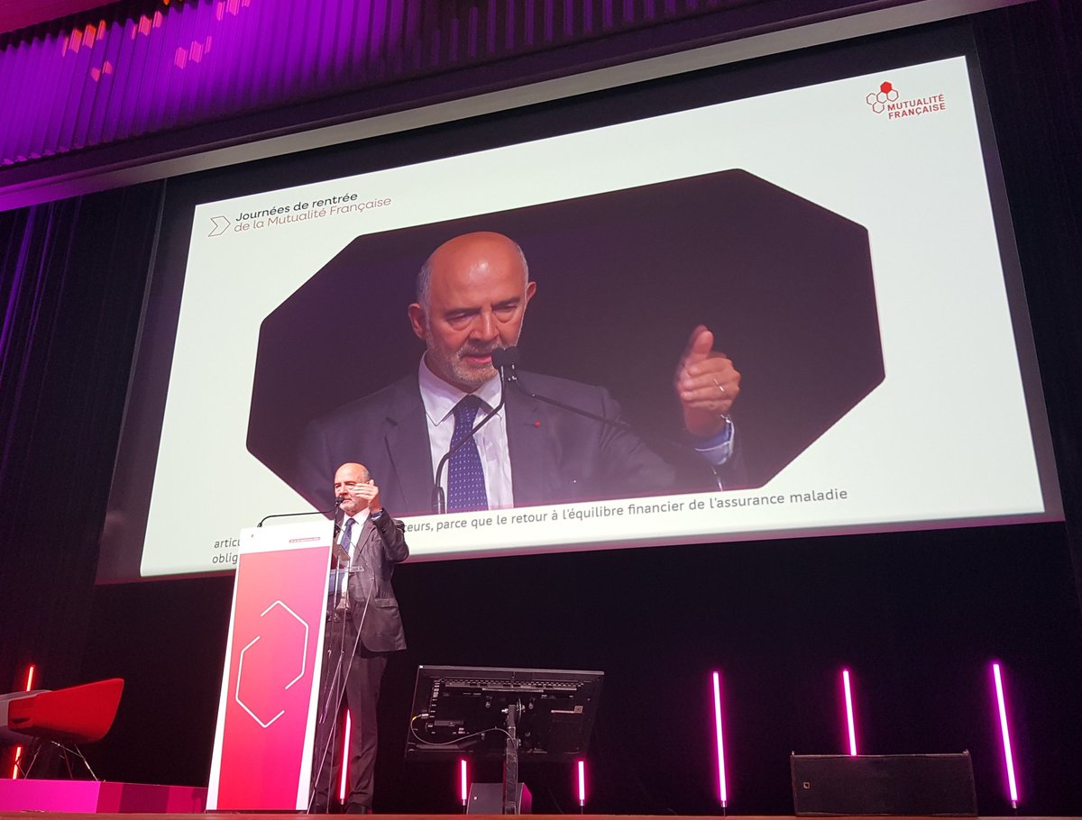 Journées de rentrée de la Mutualité Française : intervention extrêmement claire de Pierre Moscovici,  sur la situation des comptes publics et le financement de la protection sociale. Il faut collectivement et courageusement oeuvrer à la qualité et l'efficience de la dépense.