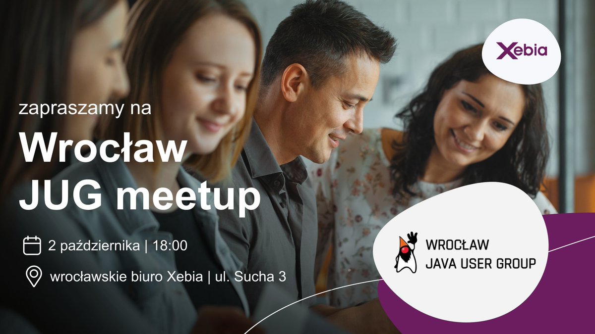 Wroclaw JUG (@wroclawjug) on Twitter photo Studenci zaczynają semetr to i dla nas czas na otwarcie nowego sezonu! 🥳
Już w następną środę będziemy gościć <a href="/gvaireth/">Paweł Zajączkowski</a> oraz <a href="/OlaQnysz/">Ola Kunysz</a> !
Tak więc będziemy mieli świetne prezentacje, pyszne przekąski i oczywiście świetnych ludzi do porozmawiania :)
meetup.com/wroclawjug/eve… Studenci zaczynają semetr to i dla nas czas na otwarcie nowego sezonu! 🥳
Już w następną środę będziemy gościć <a href="/gvaireth/">Paweł Zajączkowski</a> oraz <a href="/OlaQnysz/">Ola Kunysz</a> !
Tak więc będziemy mieli świetne prezentacje, pyszne przekąski i oczywiście świetnych ludzi do porozmawiania :)
meetup.com/wroclawjug/eve…