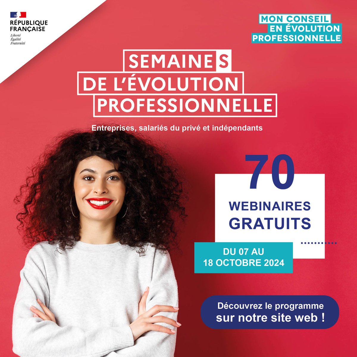 🌟 [Semaine de l'Évolution Professionnelle] Les inscriptions sont ouvertes ! 🚀
+ de 70 webinaires gratuits pour dynamiser votre carrière ou celle de vos équipes.
Inscrivez-vous dès maintenant 👉 admin.eventdrive.com/public/events/…
#AvenirActifs <a href="/FranceTravail/">France Travail</a> <a href="/Fcompetences_fr/">France compétences</a> #CEP