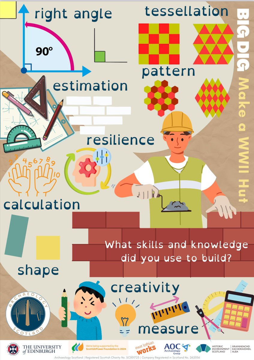 as_learn's tweet image. ⛏️Dig into some fun activities for #MathsWeekScot!
🦺Explore the uses of maths in archaeology📐
🧱Check out #STEM learning resources from our Big Dig👇

archaeologyscotland.org.uk/heritage-resou…

#SPFoundation #HESsupported @HistEnvScot @EL_Works @aocarchaeology @NewbattleTweets @EdinUniLocal