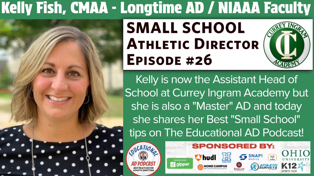 Jake von Scherrer, CMAA The Educational AD Podcast (@jakestouchdown) on Twitter photo Kelly Fish is this week's SMALL SCHOOL AD on The EducaAD Podcast!
podcasters.spotify.com/pod/show/educa… <a href="/AD__insider/">Athletic Director Insider</a> <a href="/CurreyIngram/">Currey Ingram Academy</a> <a href="/coach_ad/">Coach & AD Magazine</a> <a href="/NIAAA9100/">NIAAA</a> <a href="/kellybfish/">Kelly B. Fish</a> <a href="/TIAAA_Ad/">TIAAA</a> <a href="/WeCOACH/">WeCOACH</a> <a href="/_WomenLeaders/">Women Leaders in Sports</a> <a href="/GCWHSS/">Global Community of Women in High School Sports</a> <a href="/KAAA_KyAD/">KAAA</a> <a href="/VIAAA95/">VIAAA</a> <a href="/MHSAA/">MHSAA</a> <a href="/NYSAAA6/">NYSAAA</a> <a href="/GADACOACHES/">GADA</a> <a href="/OfficialTHSADA/">THSADA</a> <a href="/thegistusa/">The GIST USA</a> <a href="/FHSAA/">FHSAA</a> Kelly Fish is this week's SMALL SCHOOL AD on The EducaAD Podcast!
podcasters.spotify.com/pod/show/educa… <a href="/AD__insider/">Athletic Director Insider</a> <a href="/CurreyIngram/">Currey Ingram Academy</a> <a href="/coach_ad/">Coach & AD Magazine</a> <a href="/NIAAA9100/">NIAAA</a> <a href="/kellybfish/">Kelly B. Fish</a> <a href="/TIAAA_Ad/">TIAAA</a> <a href="/WeCOACH/">WeCOACH</a> <a href="/_WomenLeaders/">Women Leaders in Sports</a> <a href="/GCWHSS/">Global Community of Women in High School Sports</a> <a href="/KAAA_KyAD/">KAAA</a> <a href="/VIAAA95/">VIAAA</a> <a href="/MHSAA/">MHSAA</a> <a href="/NYSAAA6/">NYSAAA</a> <a href="/GADACOACHES/">GADA</a> <a href="/OfficialTHSADA/">THSADA</a> <a href="/thegistusa/">The GIST USA</a> <a href="/FHSAA/">FHSAA</a>