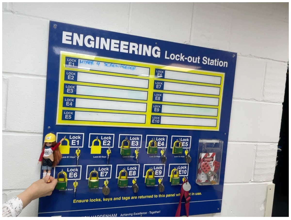 Lottie is a risk engineer working for FM.  Today Lottie is learning that it is important to lock out and tag out (LOTO) your electrical and mechanical equipment before doing any maintenance on it. Safety first Lottie! #WESLottieTour #TEWeek24 <a href="/FMGlobal/">FM</a> @wes1919