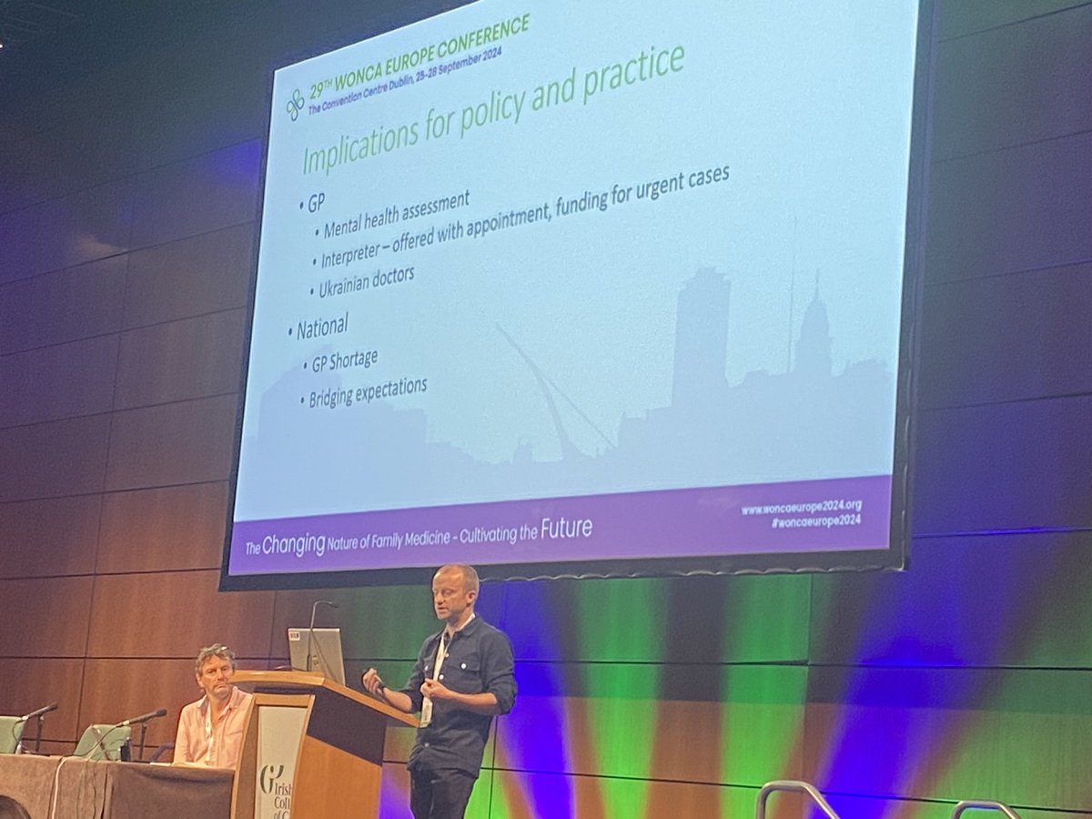 Dr Niall O’Reilly presenting his research on Ukrainian refugees experiences of General Practice in Ireland at @woncaeurope 
#woncaeurope2024