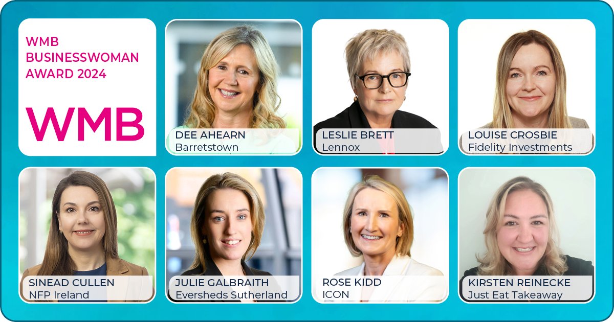 Women Mean Business (@wmbmagazine) on Twitter photo Wishing our finalists of the WMB #Businesswoman Award category the best of luck on Monday 30th. Role Models Create More Great Role Models. #Diversity #WMB2024. <a href="/Barretstown/">Barretstown</a>; <a href="/Lennox_News/">Lennox</a>; <a href="/FidelityJobs/">FidelityJobs</a>; @NFP Ireland; Eversheds Sutherland <a href="/ESlawIE/">Eversheds Sutherland LLP (Ireland)</a>; <a href="/ICONplc/">ICON Plc</a>; <a href="/JustEatTakeaway/">Just Eat Takeaway.com</a>. Wishing our finalists of the WMB #Businesswoman Award category the best of luck on Monday 30th. Role Models Create More Great Role Models. #Diversity #WMB2024. <a href="/Barretstown/">Barretstown</a>; <a href="/Lennox_News/">Lennox</a>; <a href="/FidelityJobs/">FidelityJobs</a>; @NFP Ireland; Eversheds Sutherland <a href="/ESlawIE/">Eversheds Sutherland LLP (Ireland)</a>; <a href="/ICONplc/">ICON Plc</a>; <a href="/JustEatTakeaway/">Just Eat Takeaway.com</a>.
