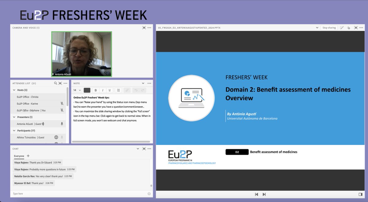 Eu2P (@eu2p) on Twitter photo #Eu2PFW Antonia Agusti <a href="/UABBarcelona/">Universitat Autònoma de Barcelona</a> presents our courses on Benefit assessment of medicines #Eu2PFW Antonia Agusti <a href="/UABBarcelona/">Universitat Autònoma de Barcelona</a> presents our courses on Benefit assessment of medicines