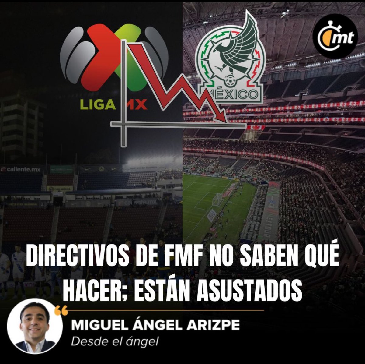 ArizpeMiguelZ's tweet photo. #DesdeElÁngel 

✍️ Me revela mi Judas conversación de directivos de FMF donde admiten estar asustados y preocupados, y que no saben cuál es la solución.
✍️ Se acaba la afición, decrece el fútbol y otros espectáculos les están ganando el mandado.
✍️ Dos grupos NO le entrarán al fondo de inversión: TE DIGO CUÁLES y QUIÉNES.

Das RT… Gracias.

https://t.co/62U94aQYbM