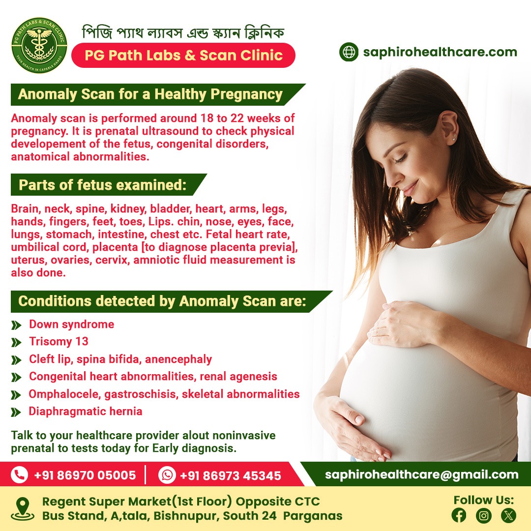 Pgpathlabs's tweet image. Expecting a little one? 
Discover the magic of your baby’s development with our advanced Anomaly Scan at PG Path Labs &amp;amp; Scan Clinic. 
 📞Call: 08697005005
 📩Email: saphirohealthcare@gmail.com
📲 WhatsApp: 8697345345
#AnomalyScan #PrenatalCare #HealthyBaby #PGPathLabs