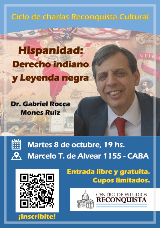 Preparándonos para el 12 de octubre,  día de la Hispanidad, te invitamos el el 8, a las 19hs, en Marcelo T. de Alvear (Caba) a ser parte de la batalla cultural y el reencuentro con nuestra identidad a través de la verdad histórica. Te esperamos!