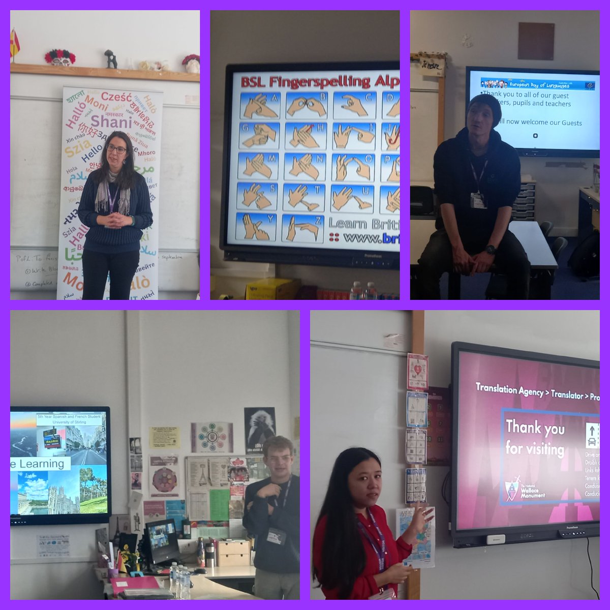 🌍🇫🇷🇪🇸 Excited to welcome our wonderful Guest speakers for our annual #languagesopendoors event <a href="/wallacehighsch/">Wallace High School</a> #futurepathways