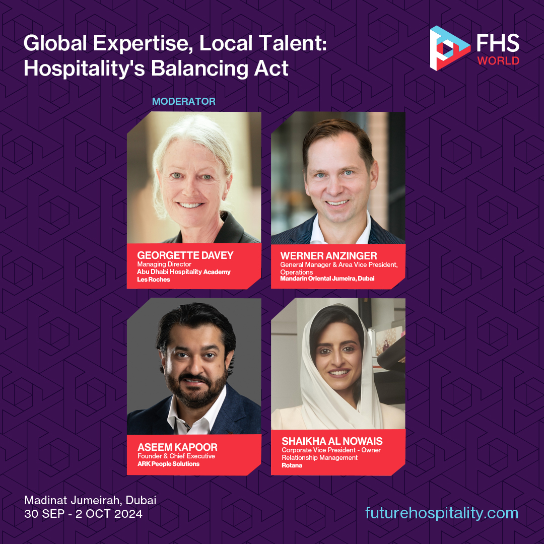 Moderated by Georgette Davey, Managing Director of Abu Dhabi Hospitality Academy Les Roches, the discussion will delve into strategies for balancing international standards with regional nuances. Hear from Werner Anzinger, General Manager &amp; Area Vice President, Operations at