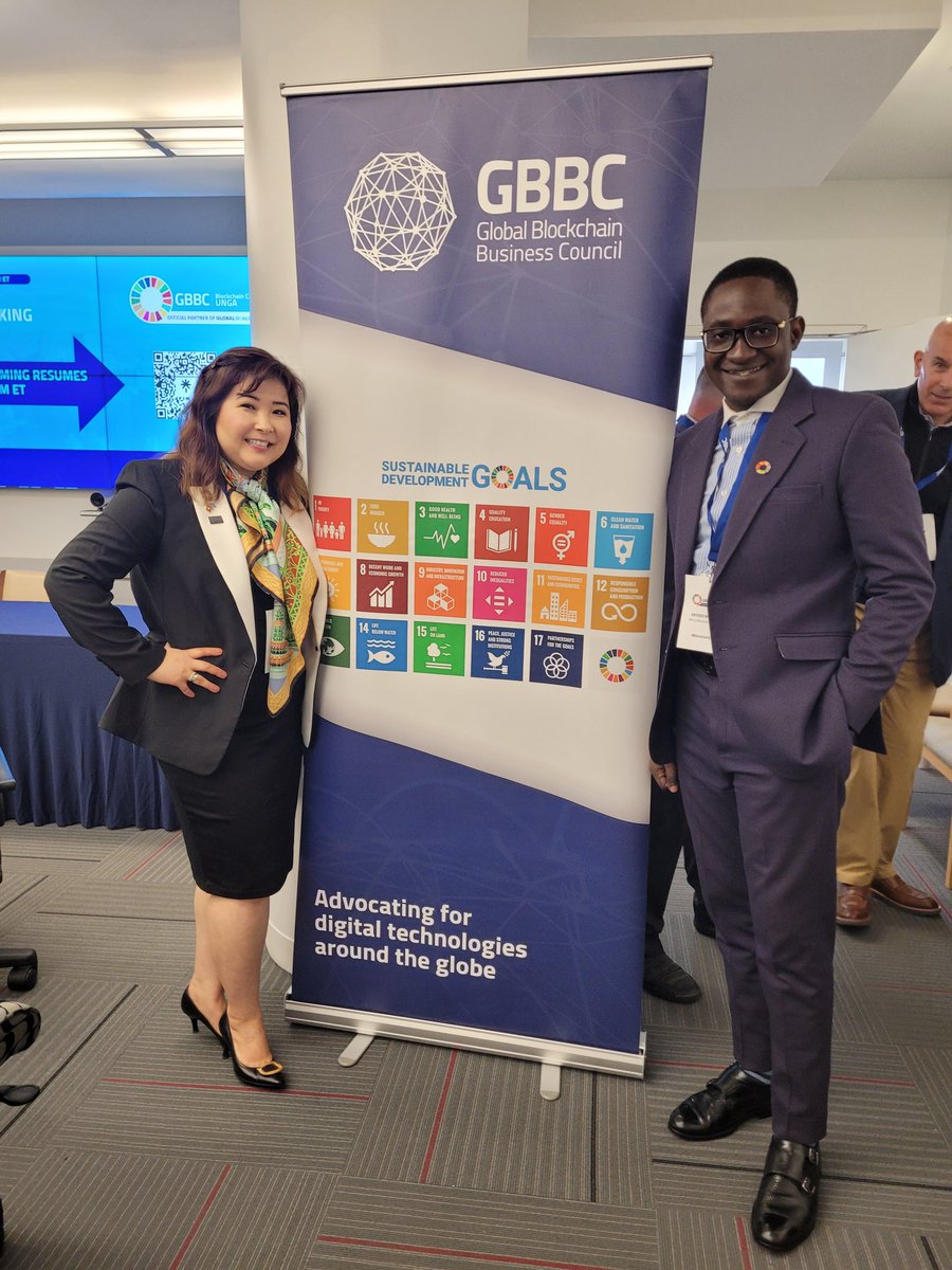 KPBabarinde's tweet photo. Congrats to Sandra and the @GBBCouncil team for a successful #BlockchainCentral #UNGA event at #UNJSPF, NY! It's incredible to witness key discussions on Global Finance, Justice, Strong Institutions &amp; Empowering Communities. Excited for the future of decentralized solutions! #ABI https://t.co/aPic2l58jF
