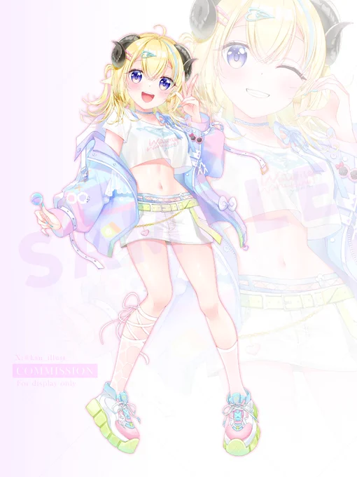 Commission ▹◃┄▸◂┄▹◃┄▸◂依頼で描いたわためちゃん#つのまきあーと 