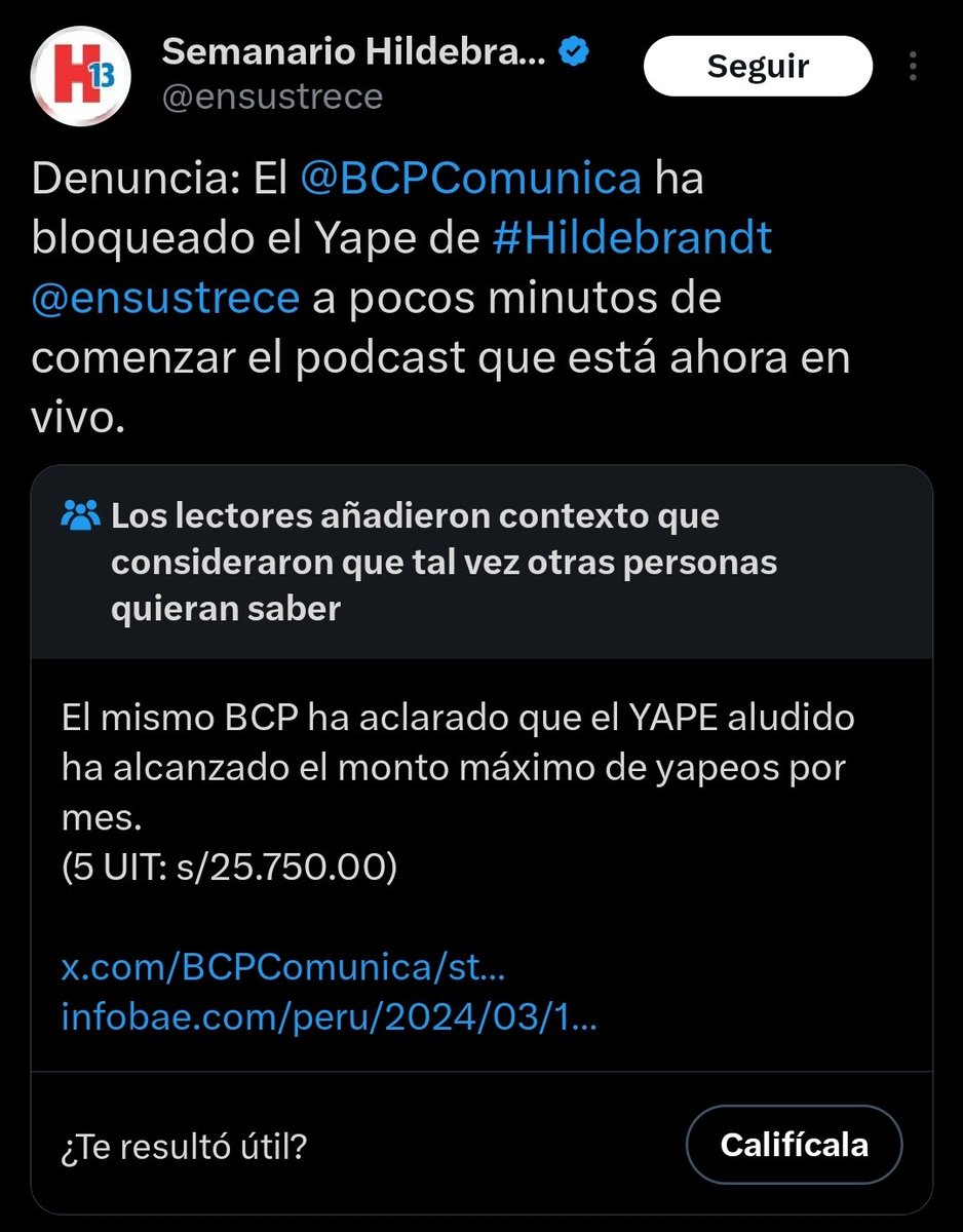 A Dónde Vamos (@adndevamos2) on Twitter photo Me pregunto si <a href="/ensustrece/">Semanario Hildebrandt en sus trece</a>, RMP, <a href="/ocram/"> Marco Sifuentes 🪓</a>,<a href="/julianaoxenford/">Juliana Oxenford</a> y demás "influencers" dan boletas por estas "aportaciones"?. Huele a harrrrta Lejía la verdad. <a href="/SUNATOficial/">SUNAT</a> imagino que estarán monotoreando estos movimientos, cierto? Me pregunto si <a href="/ensustrece/">Semanario Hildebrandt en sus trece</a>, RMP, <a href="/ocram/"> Marco Sifuentes 🪓</a>,<a href="/julianaoxenford/">Juliana Oxenford</a> y demás "influencers" dan boletas por estas "aportaciones"?. Huele a harrrrta Lejía la verdad. <a href="/SUNATOficial/">SUNAT</a> imagino que estarán monotoreando estos movimientos, cierto?
