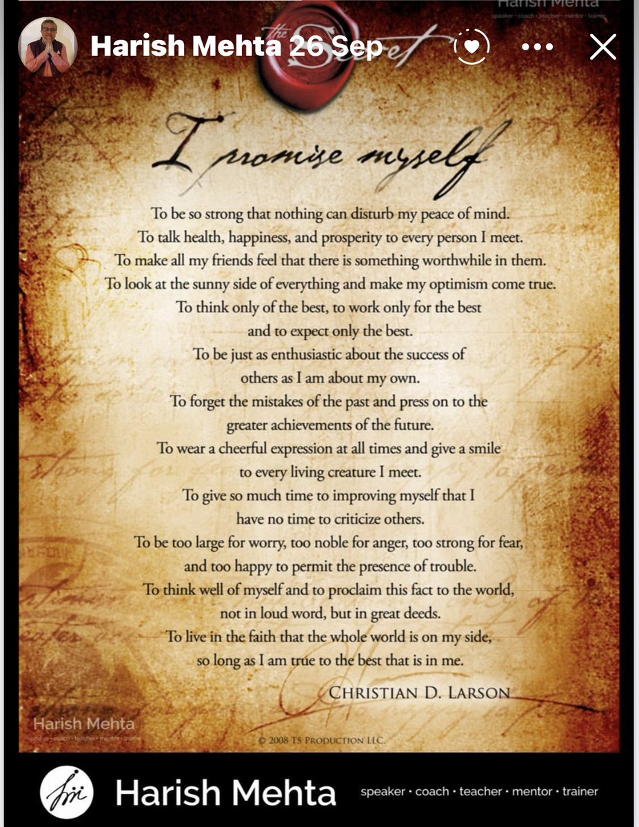 CoachMehta's tweet photo. 26.9.2024
#Powerful daily #routine

#ipromisemyself

Always Attracting Abundance 
#resetyourmindset https://t.co/4Od8awzzfL