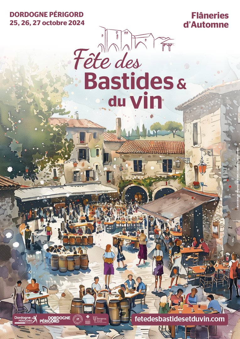 📯📯 C'est parti ! La 1ère édition de la « Fête des Bastides et du Vin en Périgord » aura lieu du 25 au 27 octobre ! 🤩