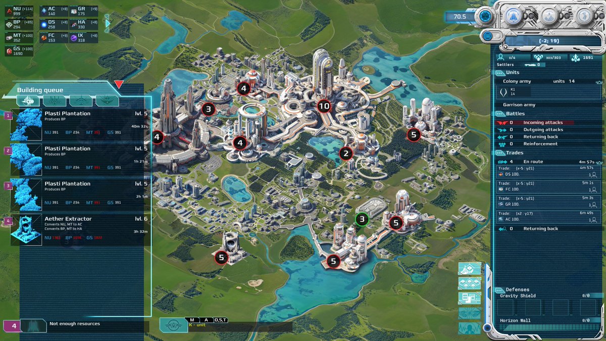 Stratis_Faction's tweet photo. Welcome back to our @Solplex_game daily gameplay share!

We are at day 10!

We sell some resources, to get other resources. We expanded our trading post up to 4 traders! Also we keep investing in T1 and T2 resource buildings. 

In the end we want to start another colony, we need that cloning building go up to lvl 5... resources, resources, resources... 

@stratisplatform $STRAX #P2E
