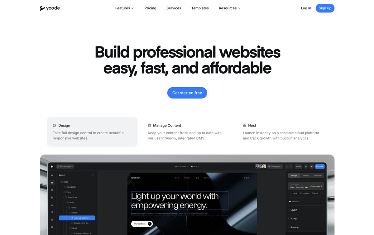 just dropped some fresh updates on <a href="/ycodedotcom/">ycode.com</a> website.