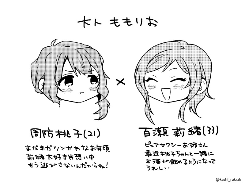 10年後大人ももりお
押せ押せな桃子ちゃんとたじたじ莉緒姉が見たいやつです