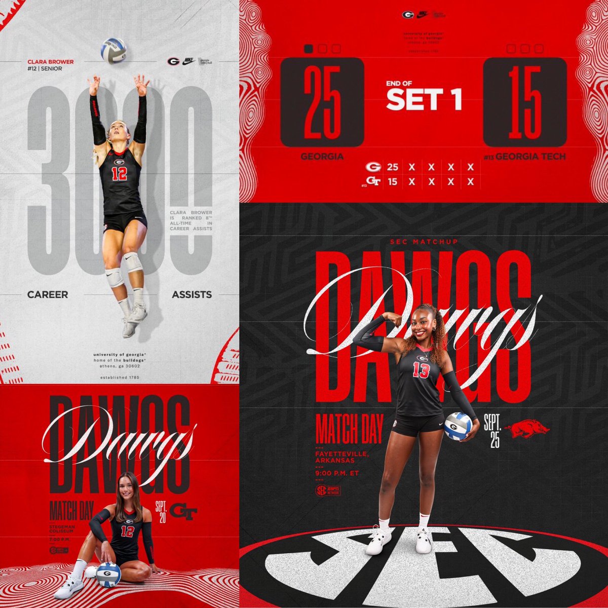 SkullSparks's tweet photo. Season creative @UGAVolleyball https://t.co/rCxLsIKbcc