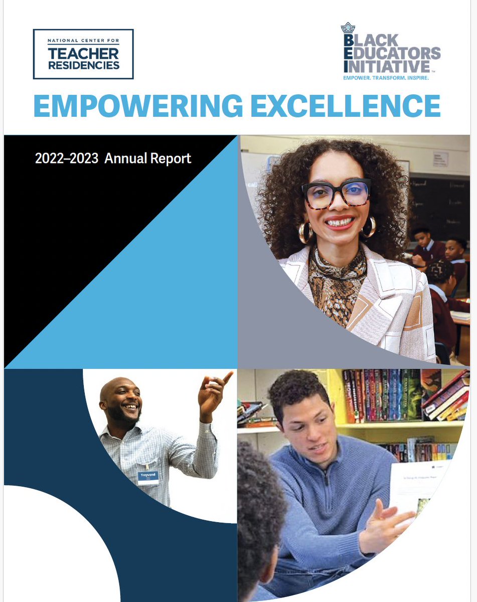 Teacher residencies EMPOWER excellence! NCTR's Black Educators Initiative (BEI) showcases just that in their annual report that shares data, best practices &amp; innovative approaches to support the recruitment &amp; preparation efforts of teacher residents. View: bit.ly/3TIbkTk