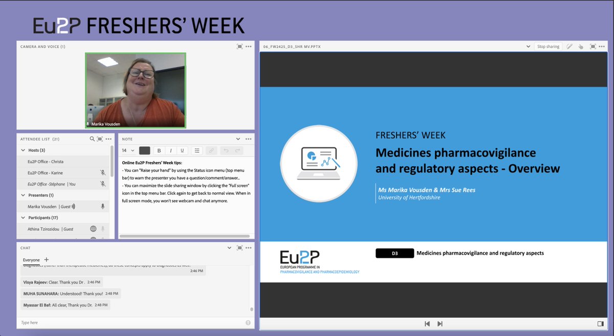 Eu2P (@eu2p) on Twitter photo #Eu2PFW Marika Vousden <a href="/UniofHerts/">University of Hertfordshire</a> explains what's in our courses in Medicine pharmacovigilance and regulatory aspects #Eu2PFW Marika Vousden <a href="/UniofHerts/">University of Hertfordshire</a> explains what's in our courses in Medicine pharmacovigilance and regulatory aspects
