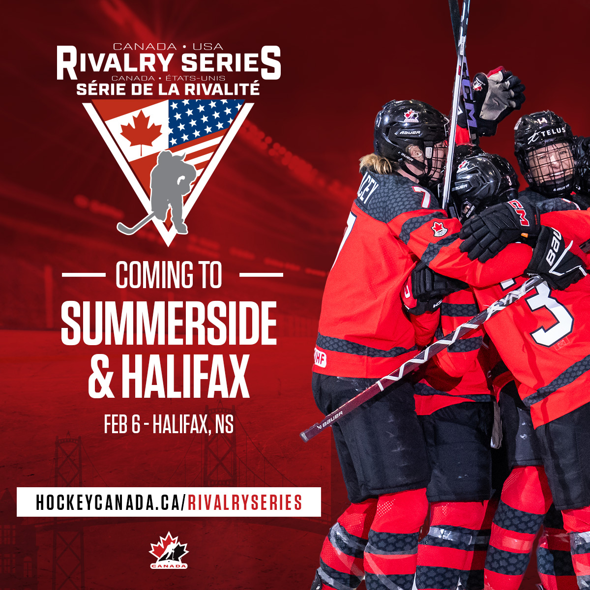 ON SALE NOW!🏒 CAN vs USA Rivalry Series is back! Catch Canada’s National Women’s Team vs. the U.S. in Halifax on Feb 6, 2025, at Scotiabank Centre! Get your tickets now 🎟️: ticketmaster.ca/event/3100612D… 
#RivalrySeries #HockeyCanada