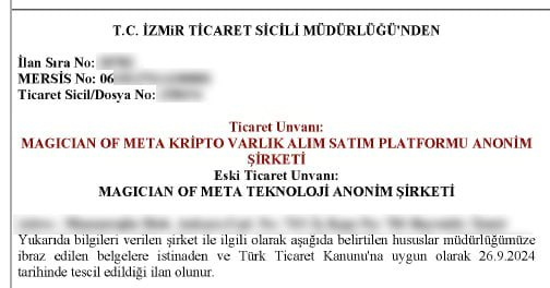 _tolgaltay's tweet photo. SPK İlke kararları doğrultusunda yapmamız gereken değişikliklerden birisi de ünvan değişikliğiydi.

MAGICIAN OF META KRİPTO VARLIK ALIM SATIM PLATFORMU ANONİM ŞİRKETİ hepimize hayırlı uğurlu olmasını dilerim. https://t.co/nymtFo04s3