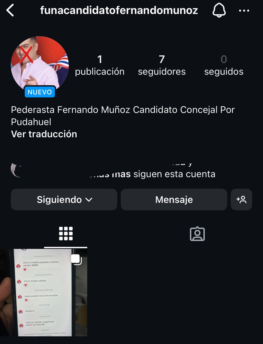 emilianoneta's tweet photo. Por favor apoyen esta funa al facho reconchetumare pederasta de mierda que le envia múltiples mensajes a un MENOR DE EDAD Y SE ESTA POSTULANDO A CONCEJAL POR LA UDI EN PUDAHUEL (lo subo de nuevo)
mas encima el maricon se da like a sus mensajes https://t.co/3JUciEhHlT
