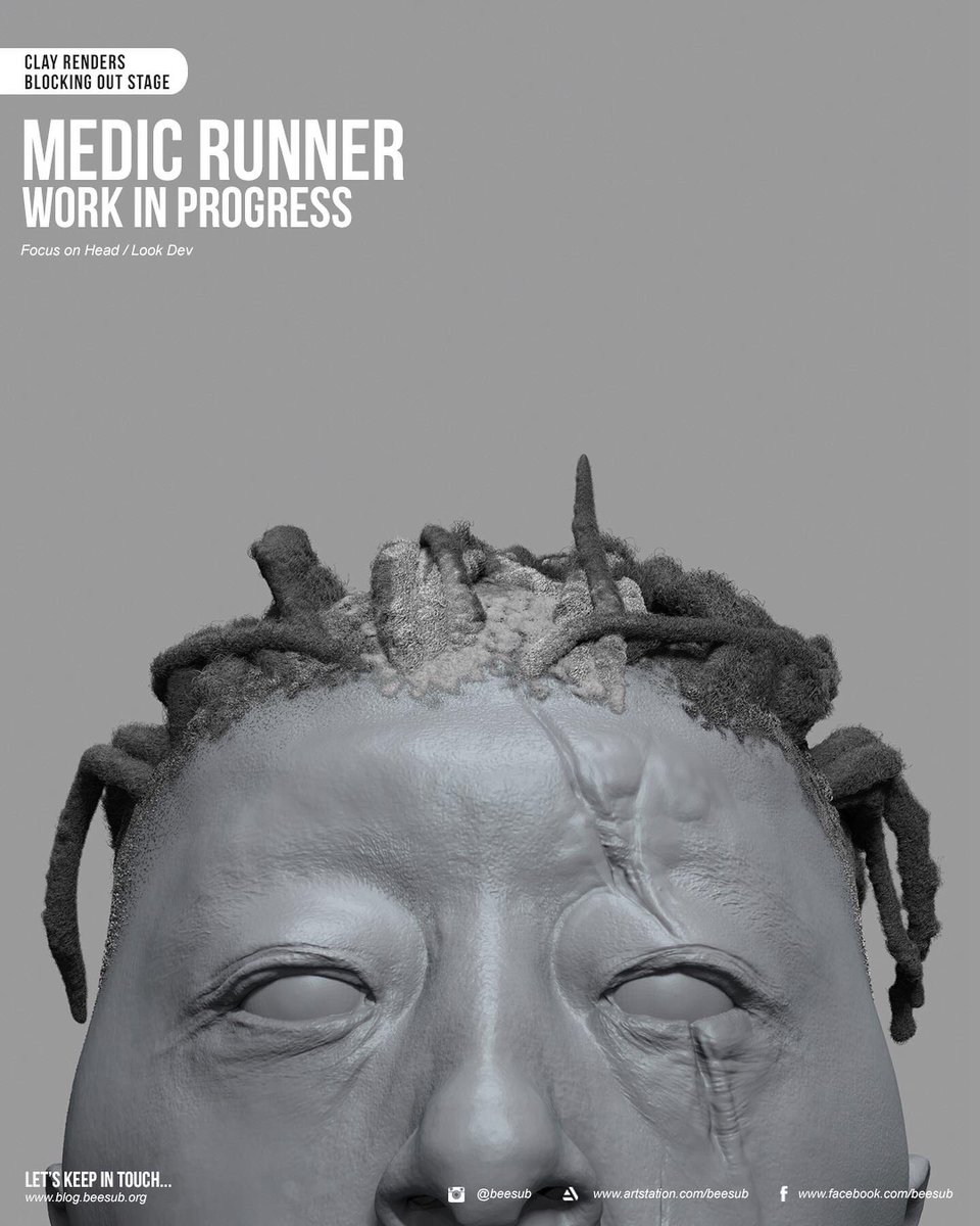 Some R&amp;D for my personal project “Medic Runner”. Focus on head.
#zbrush #art #3d #3dmodeling #cg #artwork #PortfolioDay #artstation