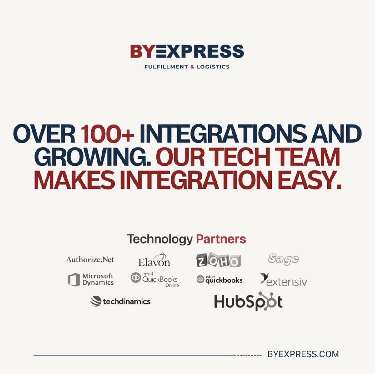 ByExpress3PL's tweet image. Simplify your eCommerce with BYEXPRESS! Our seamless integration supports over 100+ popular platforms, making it easier to manage inventory and shipping. #BYEXPRESS #eCommerceSimplified #TechThatWorks