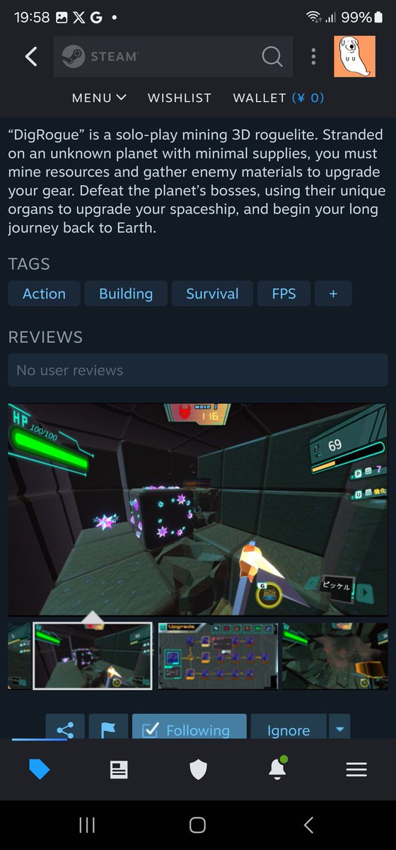 Digrogue's tweet image. We have published the game on steam store.
It is a roguelite game about digging for ore to survive underground on an unknown planet.
Dig and fight hostile creatures and steal their eggs to get your friends. Please add us to your wish list!
store.steampowered.com/app/3045630/Di…