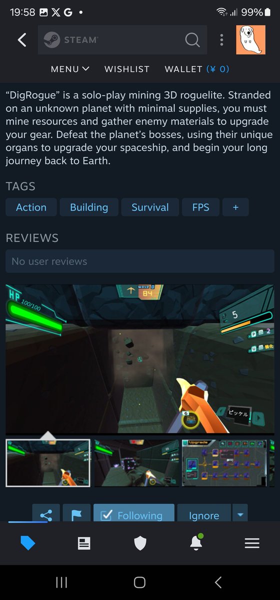 Digrogue's tweet image. We have published the game on steam store.
It is a roguelite game about digging for ore to survive underground on an unknown planet.
Dig and fight hostile creatures and steal their eggs to get your friends. Please add us to your wish list!
store.steampowered.com/app/3045630/Di…