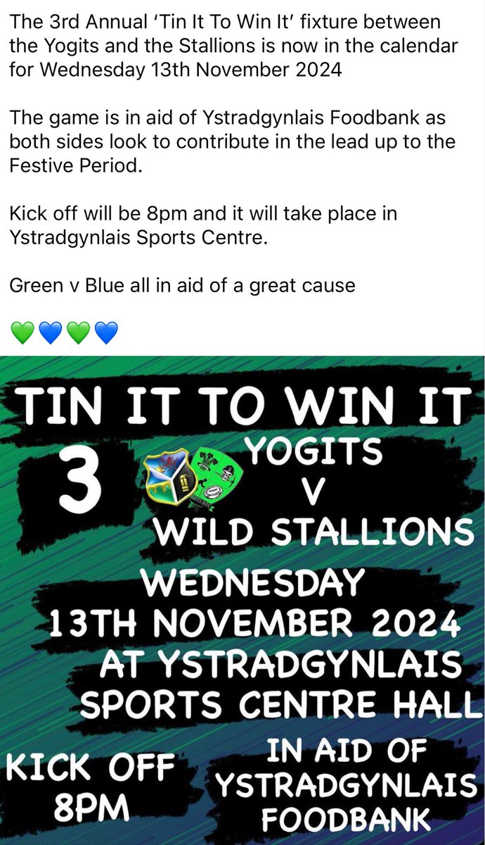 Fixture Announcement:

💚💙💚💙