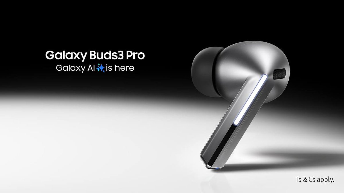 Visit another world of music with <a href="/SamsungMobileSA/">Samsung Mobile SA</a> Galaxy Buds3 Pro. 

Reasons to get purchase Galaxy Buds 3 Pro:
1. Wireless charging 
2. Adaptive mode
3. Sleek design
4. Battery life with maximum of 5 hours. 

#GalaxyZFlip6
#GalaxyZFold6 #ad