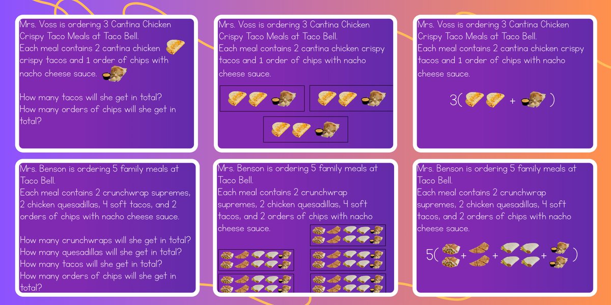BensonVoss's tweet photo. @CBSATWT x @tacobell crossover?!
We can't think of a better way to introduce expressions and equations. Stay tuned for upcoming episodes.
#HandsOnMath #NewStandards #VAMath https://t.co/qRP9fLEPrV