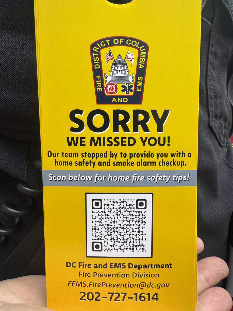 #DCsBravest from the Office of the Fire Marshal/Fire Prevention are in the Foggy Bottom neighborhood this morning to provide fire safety information and to install smoke alarms. 

Thank you to <a href="/GWtweets/">GW University</a> for joining us as we work together to ensure a #SaferStrongerDC.