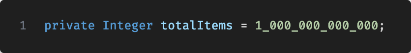 Luke Cotter (@luke__cotter) on Twitter photo Underscores in number literals for Salesforce Apex would be a really nice addition. If you agree go vote.
ideas.salesforce.com/s/idea/a0B8W00…
<a href="/SalesforceDevs/">Salesforce Developers</a> #SalesforceDevs #Salesforce Underscores in number literals for Salesforce Apex would be a really nice addition. If you agree go vote.
ideas.salesforce.com/s/idea/a0B8W00…
<a href="/SalesforceDevs/">Salesforce Developers</a> #SalesforceDevs #Salesforce